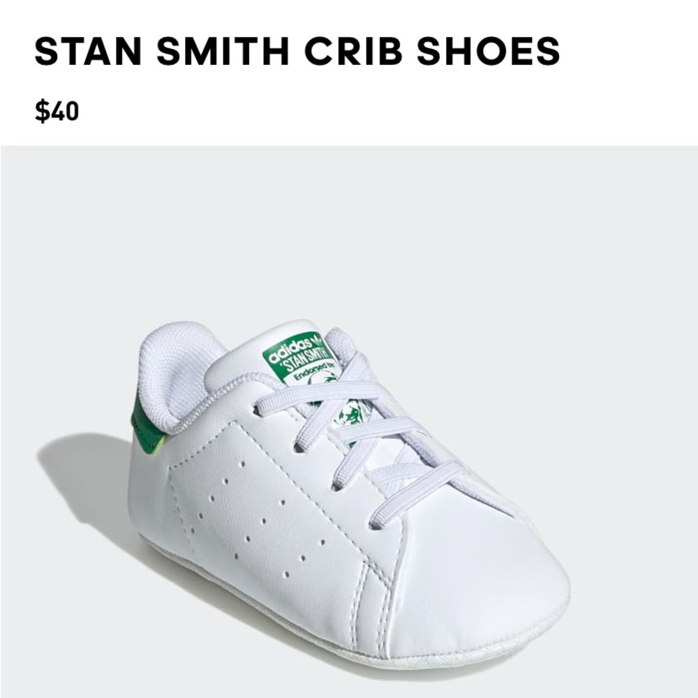 Adidas Stan smith crib shoes size 3k